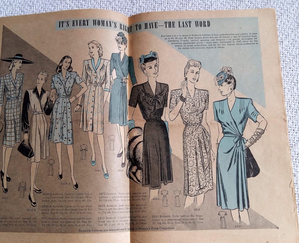 Vintage 40's Dresses Catalog 1940s Fashion 1945 Sears Roebuck