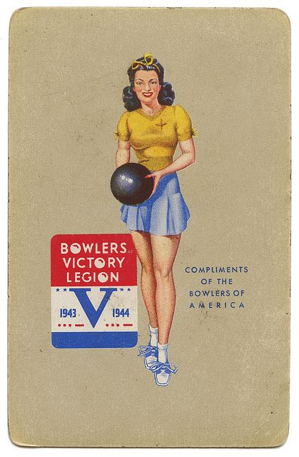 1940s Bowlers Victory Legion playing card vintage advertising