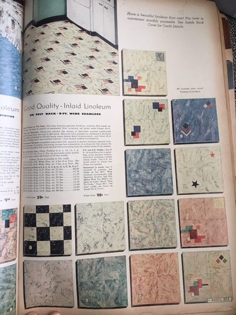 1942 1943 Fall & Winter Vintage Catalog Montgomery Ward featuring 1940s Linoleum Floor Designs