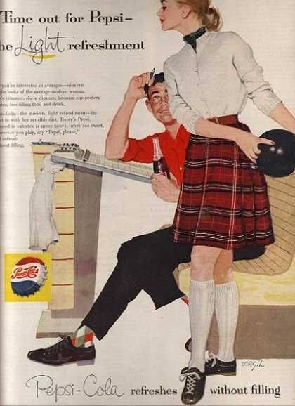 1950s Pepsi Vintage Advertising featuring bowling