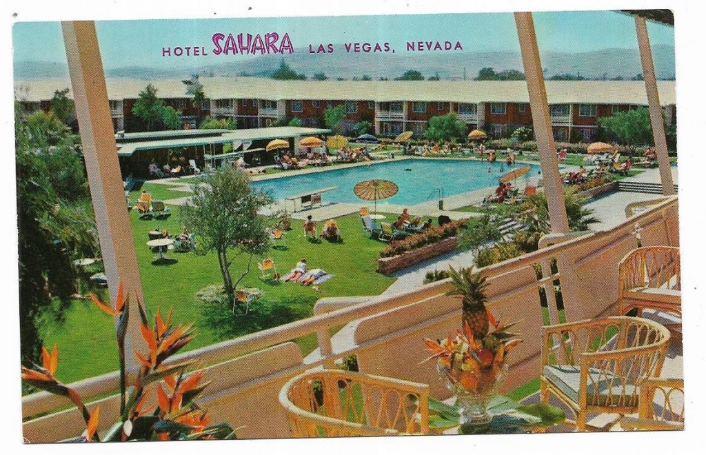 hotel sahara las vegas nevada vintage postcard