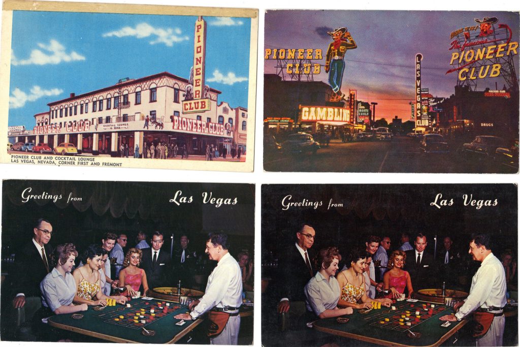 vintage las vegas postcards - Greetings from Las Vegas and the Pioneer Club.