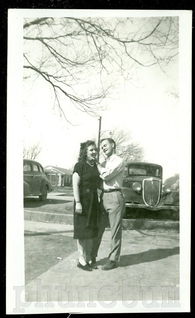 1940s Sweethearts Vintage Photo of a young couple joking around