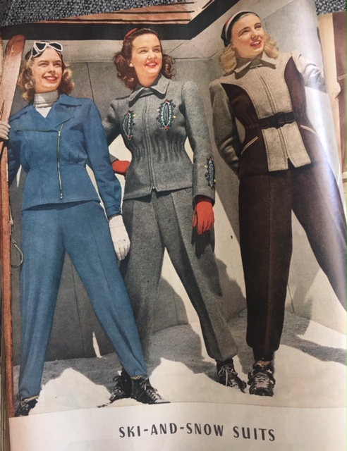 1940s women skiing fashions from 1942 1943 Montgomery Ward Vintage Catalog