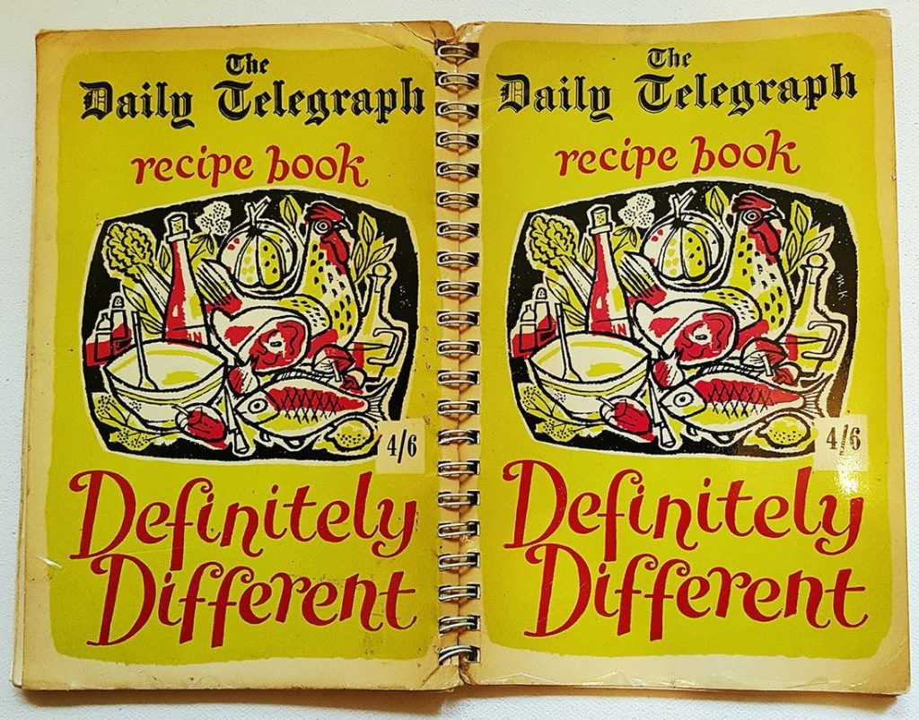 1950s 'Definitely Different' The Daily Telegraph Recipe Book vintage cookbook