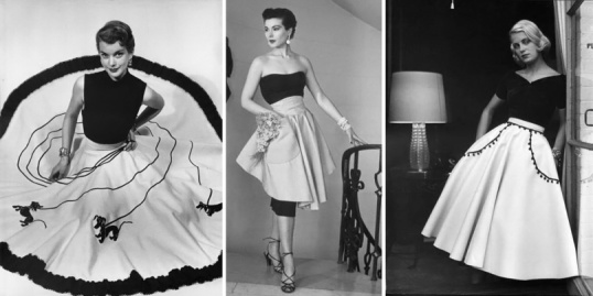 1950s Circle Skirts as seen on these 1950s models wearing 1950s fashions. 