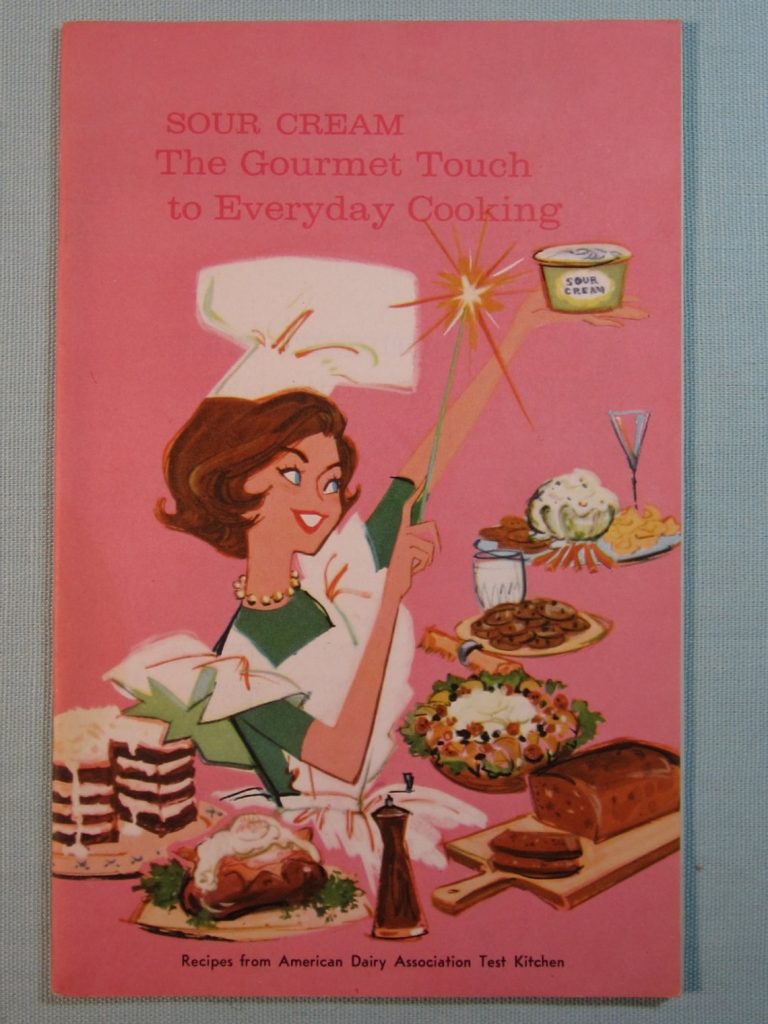 Sour Cream The Gourmet Touch to Everyday Cooking 1950's Paperback Brochure vintage cookbook