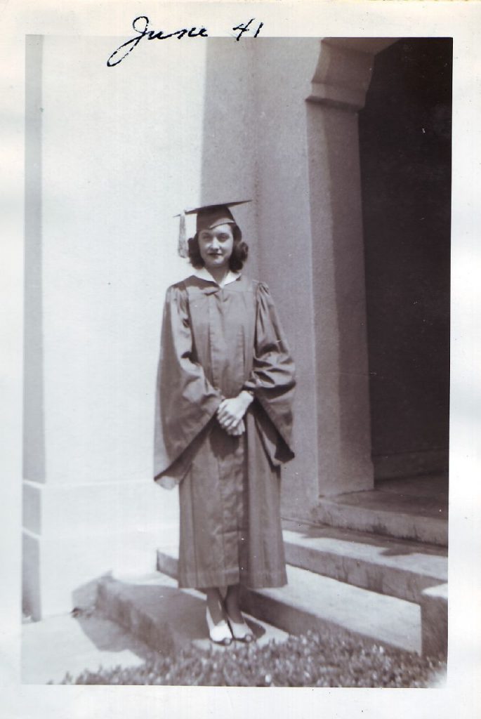 1940s vintage photo of a young women's Graduation (Doris)-June 1941. 