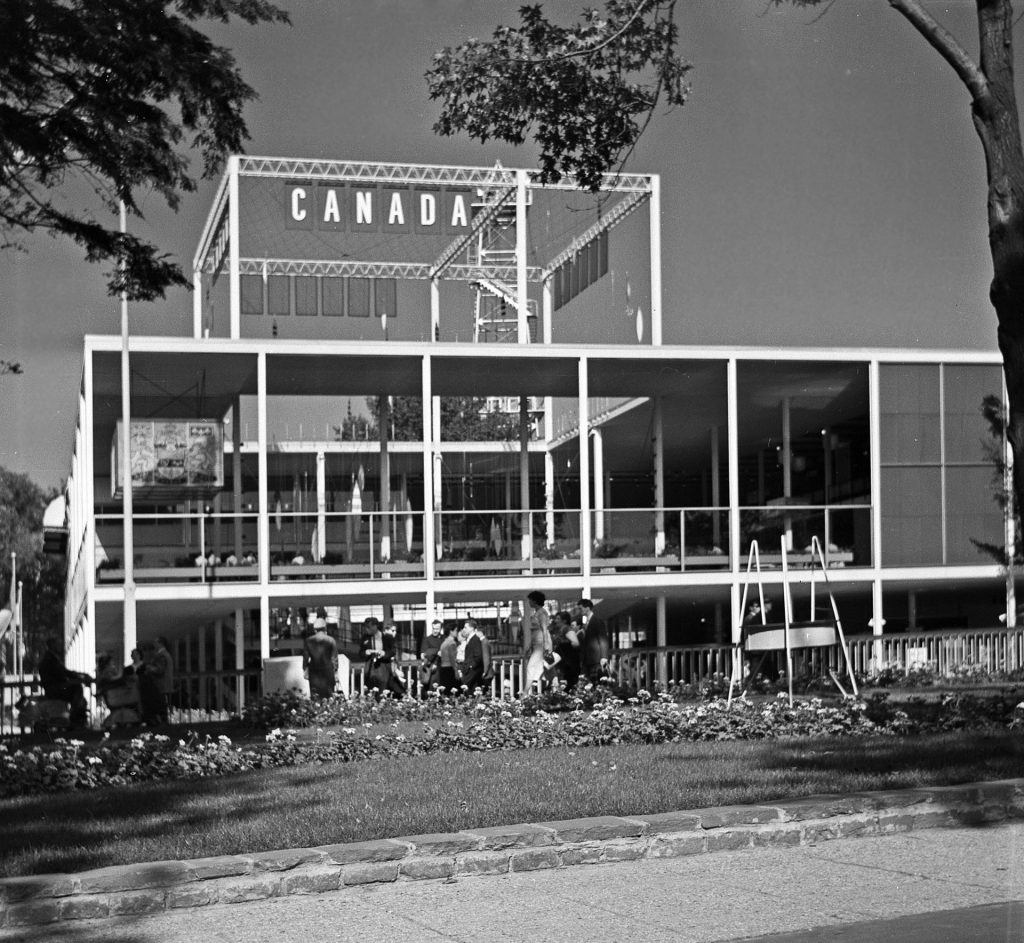 Canadian pavilion at Brussels expo 58 vintage photo