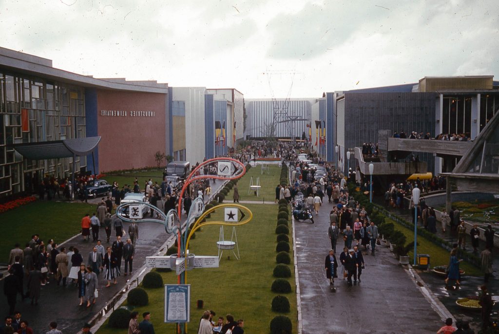 Vintage Photo of inside the 1958 Brussels Worlds Fair