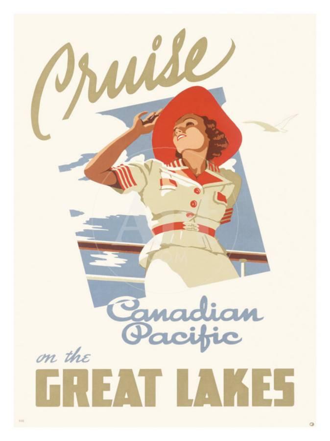 1930s canadian pacific cruises on the Great Lakes 1930s Vintage Ad. Ad Illustration features 1930s fashions.