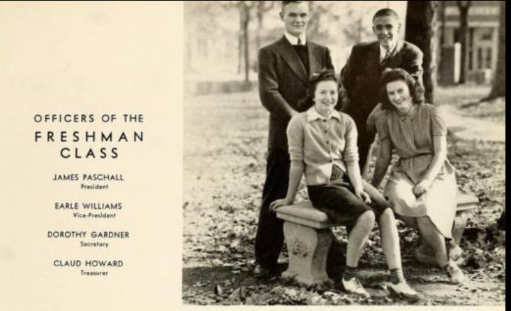 1940s Photo of College students in a 1941 yearbook - The Officers of the Freshman class in early 1940s fashions and 1940s hairstyles. 