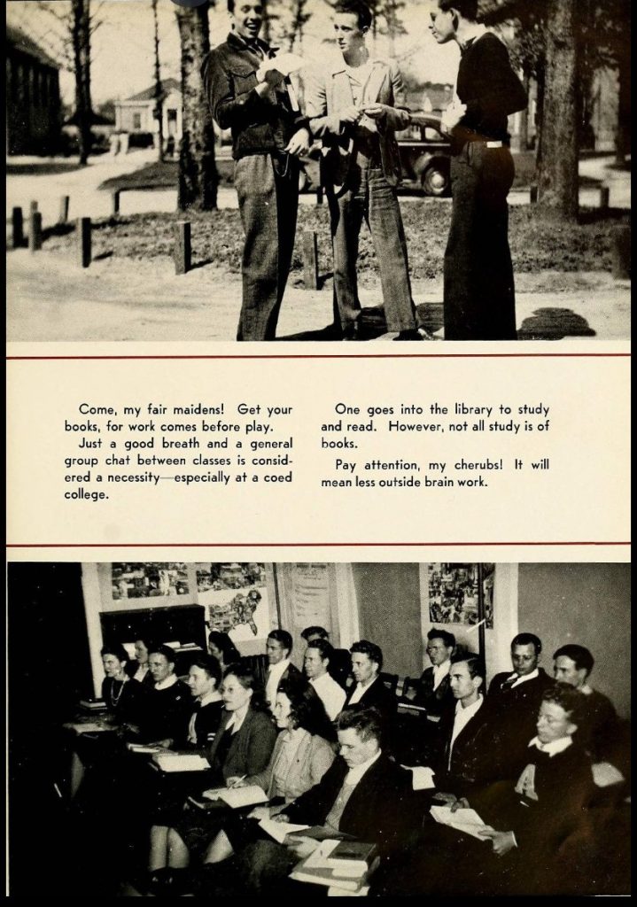 1940s Photo of young men in school in 1940s fashion in a vintage yearbook photos