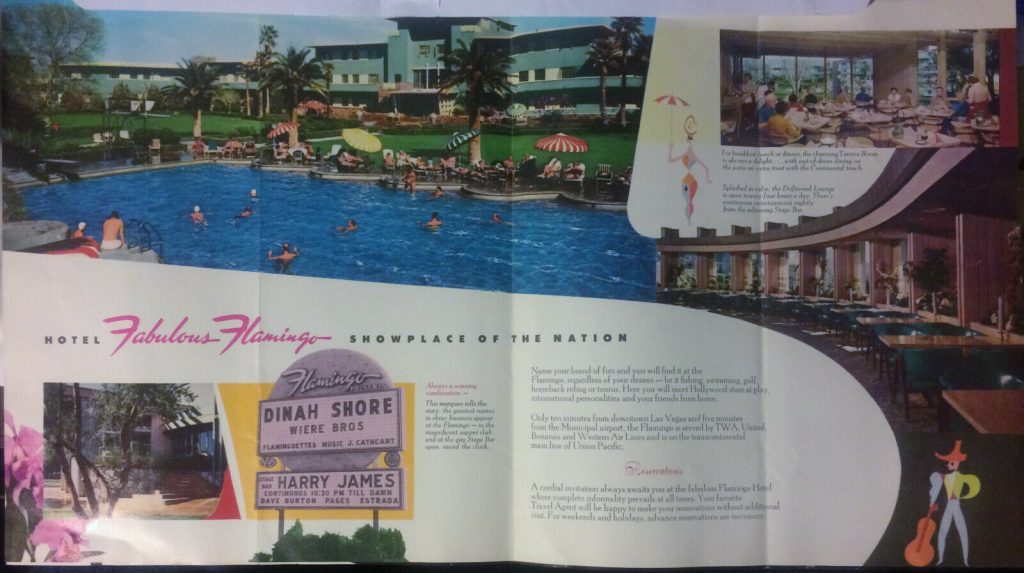 Vintage 1960's ad for The Fabulous Flamingo Hotel & Casino Las Vegas Advertising Brochure