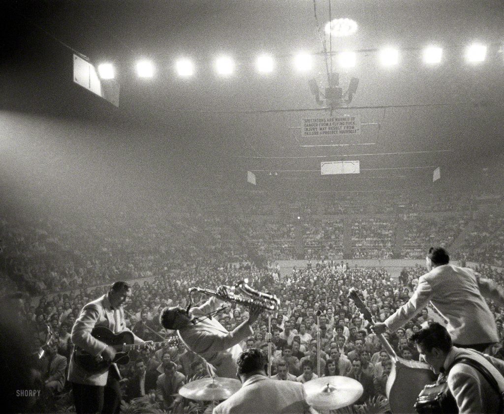 1950s Vintge Photo of Bill Halley and the Comets 1956Performance at Maple Leaf Gardens in Toronto, Canada