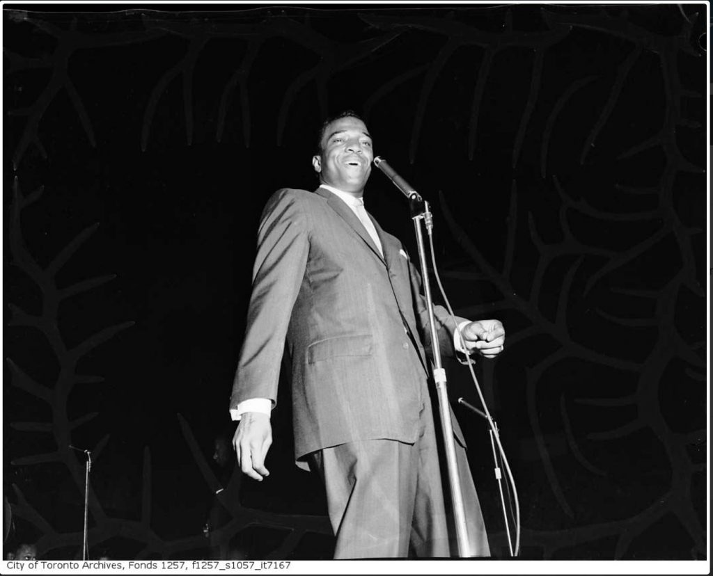 1956 vintage photo of Clyde McPhatter, on stage at Maple Leaf Gardens 