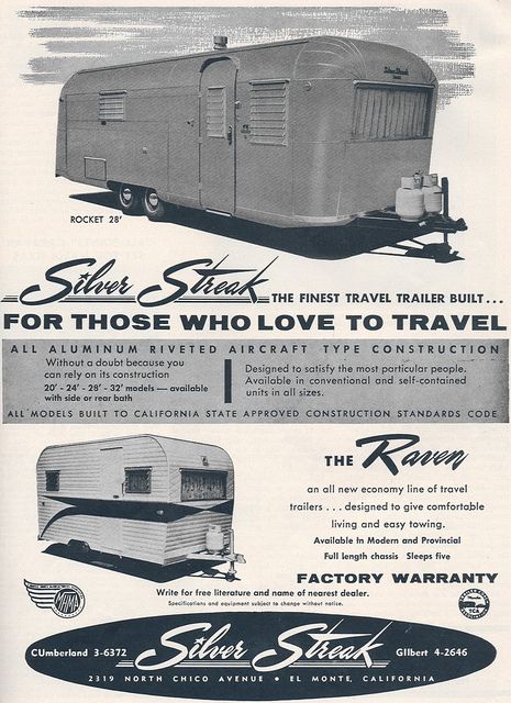 Vintage Advertising: Silver Streak Vintage RV Advertising 