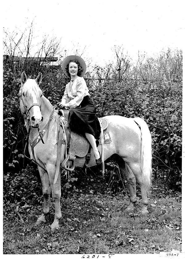 1940s Photo of a young woman as cowgirl 1949 for the Royal Winter Fair