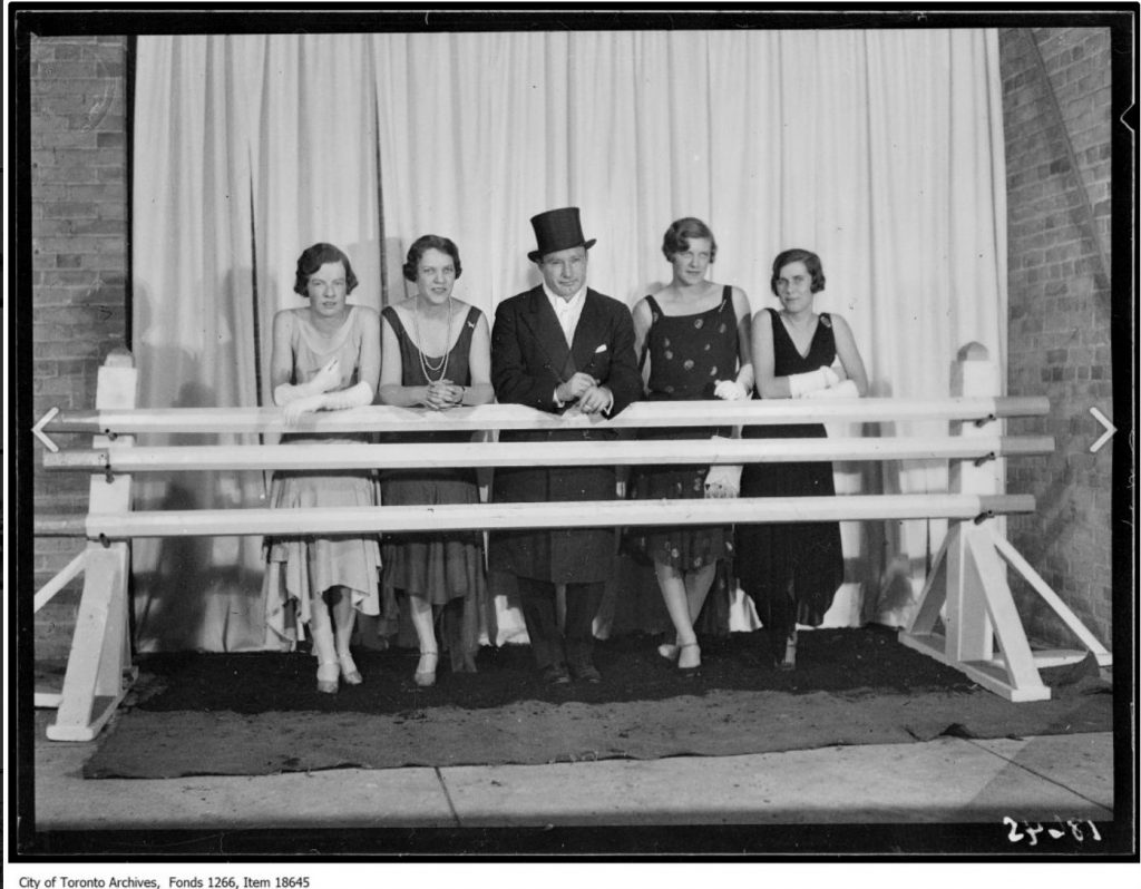 1920s Photo & 1920s Fashion: Well dressed attendees in 1929- Susan Ross, Mrs. Reginald Pellatt, [H.W.D.] Chick Foster, Mrs. Donald Ross, Mrs. John McKee.