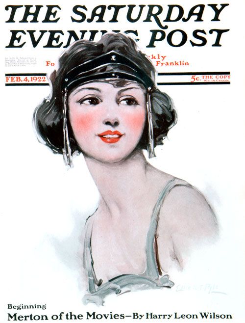 1920s Vintage Magazine Cover: "Flapper," Saturday Evening Post cover 4 February 1922 by Ellen Bernard Thompson Pyle. -1920s Vintage Magazine Cover