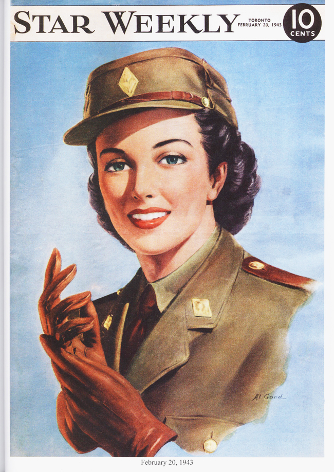 Star Weekly WW2 1940s Toronto Magazine Featuring a pretty Women war worker february 20th 1943. 1940s vintage magazine cover
