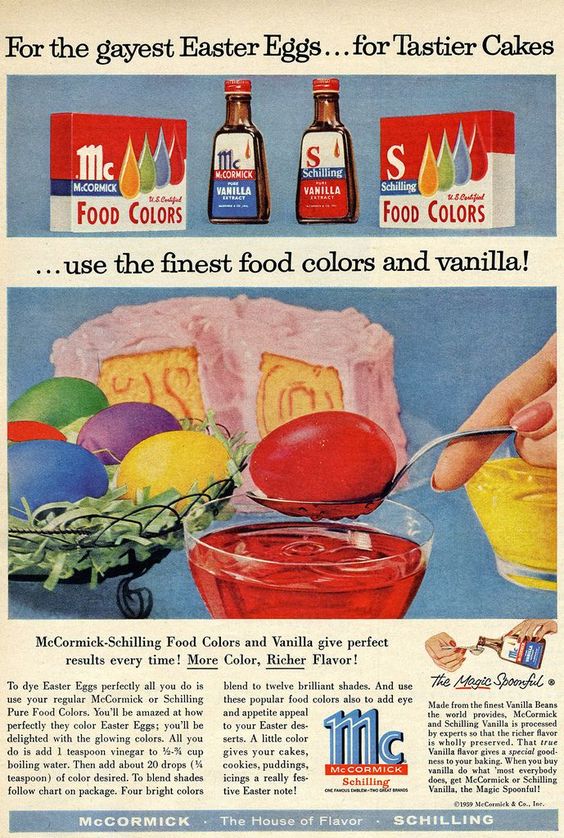 McCormick Easter food coloring vintage advertising -1950s Vintage Ad.