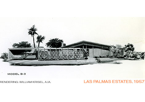 A William Krisel Las Palmas Estates, 1957 Mid-Century Modern home featuring a breeze blo