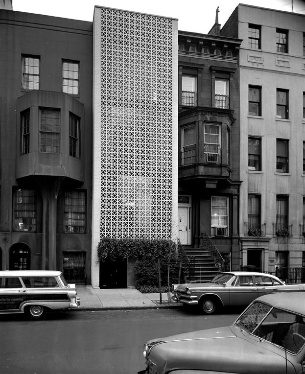 Edward Durell Stone Townhouse, New York, New York, 1957. Mid Century Modern Design 