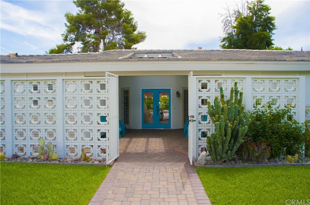 Breeze Blocks at the Front Entrance of a MCM Home