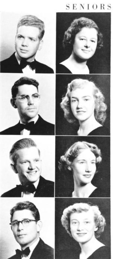 1950s Men and Women's Vintage Hairstyles as seen in a 1950s Yearbook