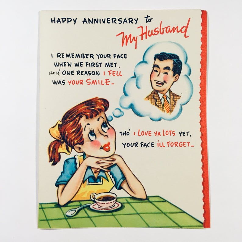 Anniversary Card to Husband | Vintage 1940s 1950s