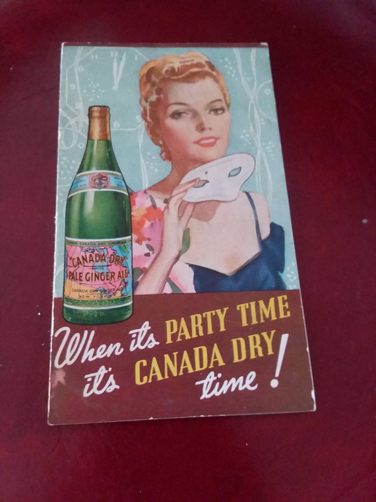 1930s vintage recipe book for Canada Dry Pale Ginger Ale - When it's Party time it's Canada Dry time!