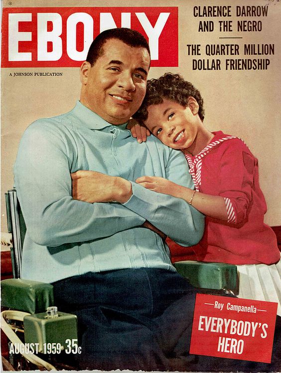 Ebony Magazine, August, 1959 with Roy Campanella (Black Baseball Player inducted into the baseball hall of fame) on the cover. 1950s vintage magazine cover. 