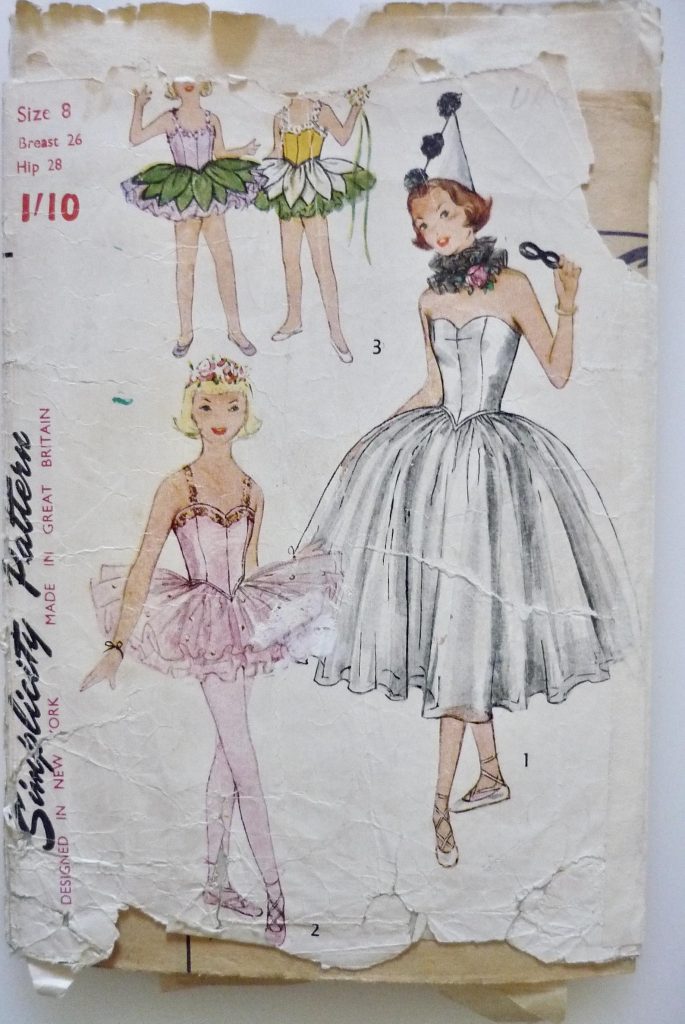 1950s Sewing pattern for a girls ballet costumes for fairies and ballet princesses 