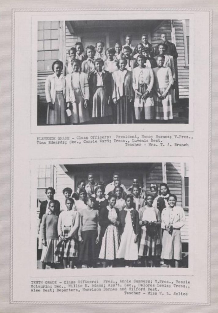 1950s vintage photo of Year 10 & 11 class photo from Central Highschool, Goldsboro, NC 1950 yearbook. LOVE the 1950s fashions on our stylish students! 