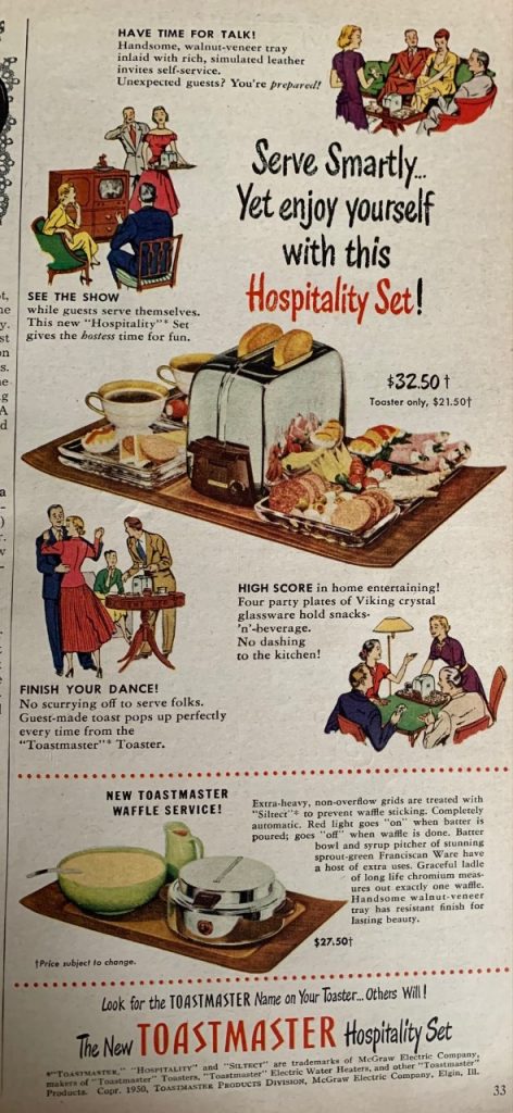 1950s Vintage Advertisement: 1950s Vintage Ad for The NEW Toastmaster Hospitality Set!