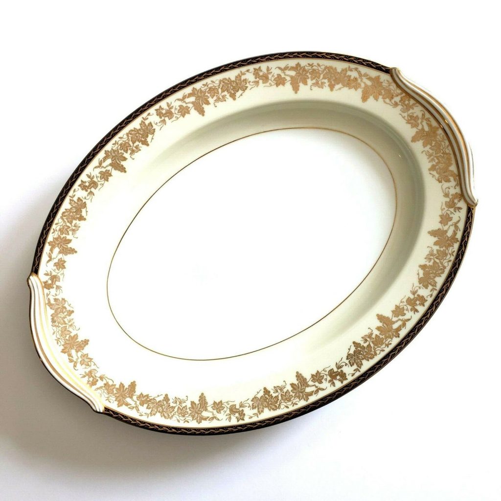 Vintage Thanksgiving Decoration: Vintage Noritake Bordeaux pattern large 16 inch oval serving platter.