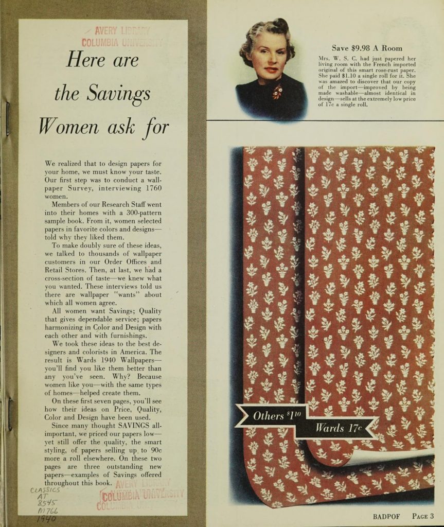 1940 Interior Design Wallpaper ideas vintage catalog