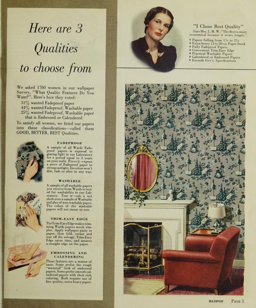 1940s Wallpaper. What qualities to chose when picking your wallpaer. 