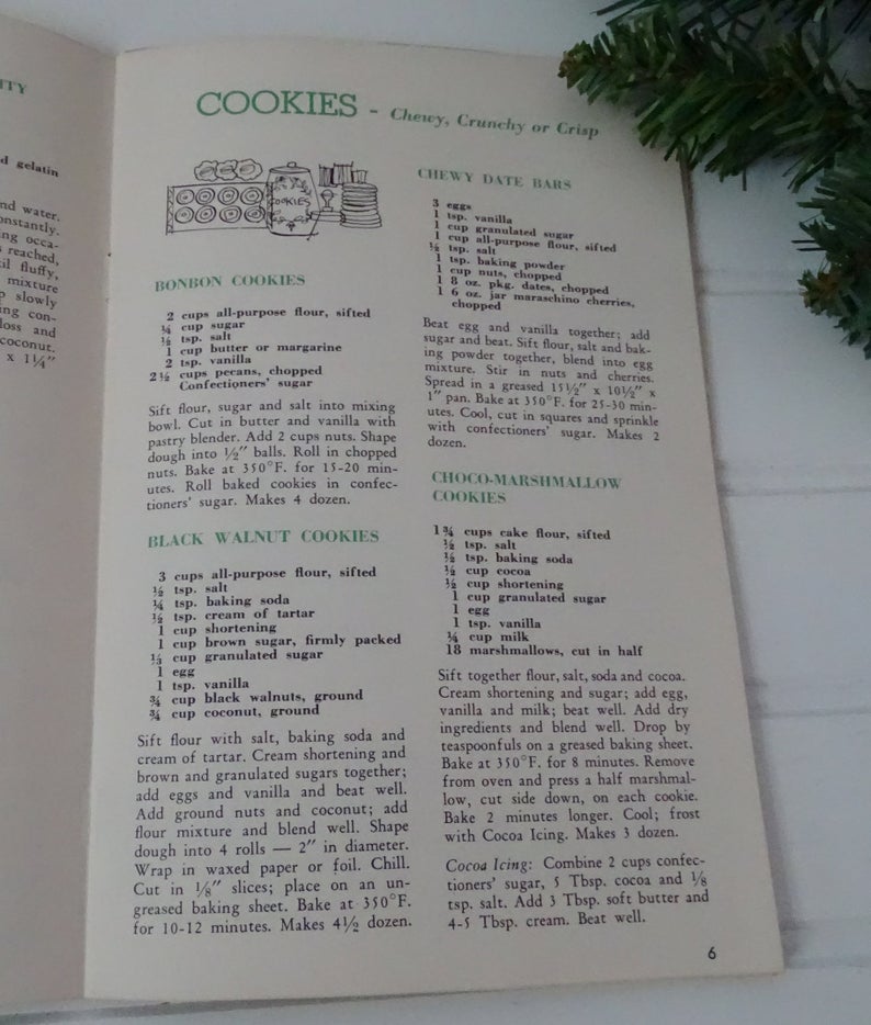 1950s Vintage Christmas Cookie Baking recipes