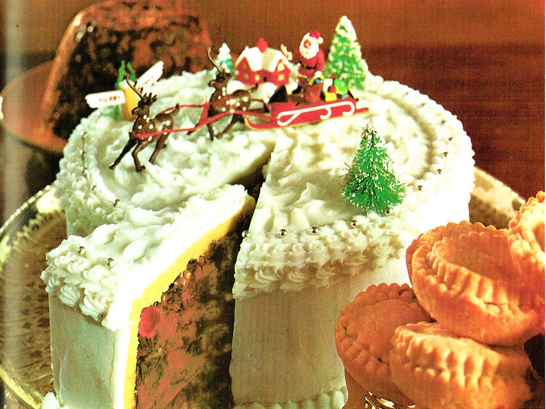 Vintage 1950s CHRISTMAS Cake Recipe with Royal Icing Recipe PDF Spectacular Reindeer Baking
