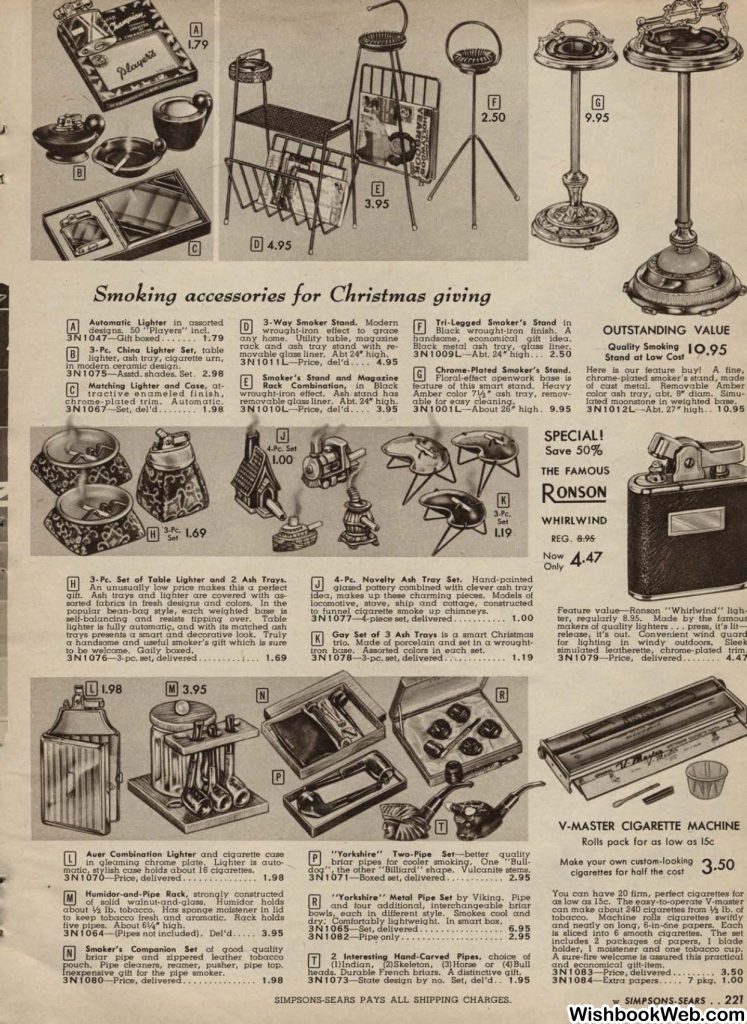 smoker stand and magazine racks but this time for a 1957 Simpson-Sears Canada Christmas Catalog.