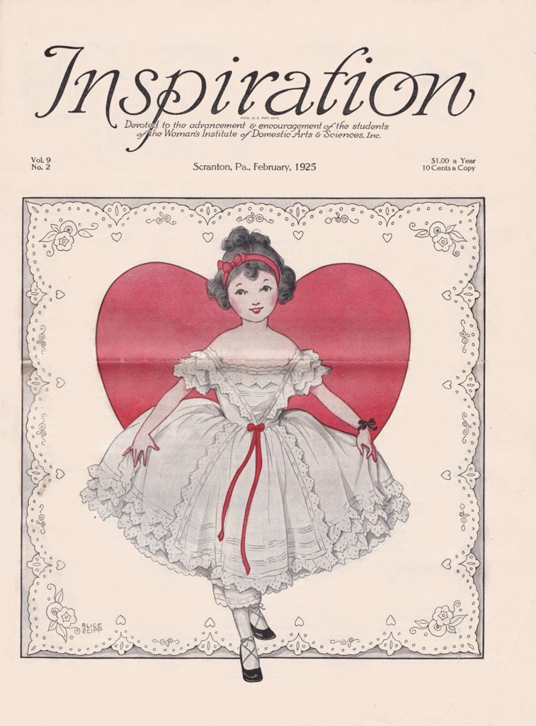 This magazine was produced by the Woman's Institute of Scranton, Pennsylvania and served as a newsletter for the students of the sewing, millinery and cooking correspondence courses they offered. 