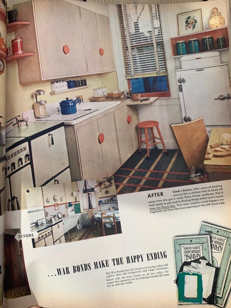 1940s vintage Kitchen remodel as seen in a vintage McCall's magazine April 1943