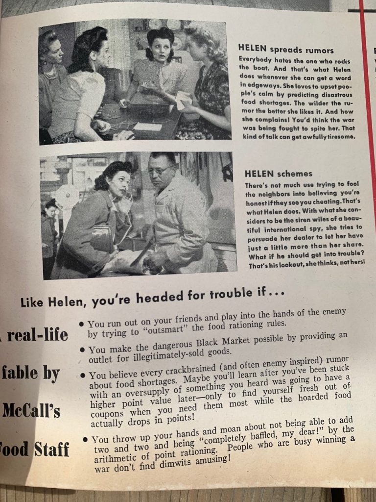 1940s Vintage Article about the right and wrong ways to help the war effort on the homefront.