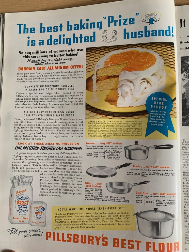 1930s vintage food ad for Pillsbury's best flour