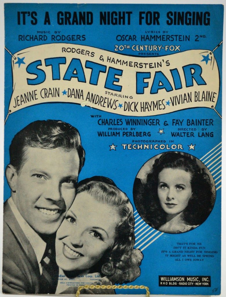 1945 choice of sheet music from Rodgers & Hammerstein's "State Fair"