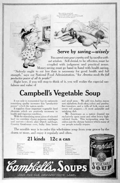 1918 Campbells Soup vintage ad