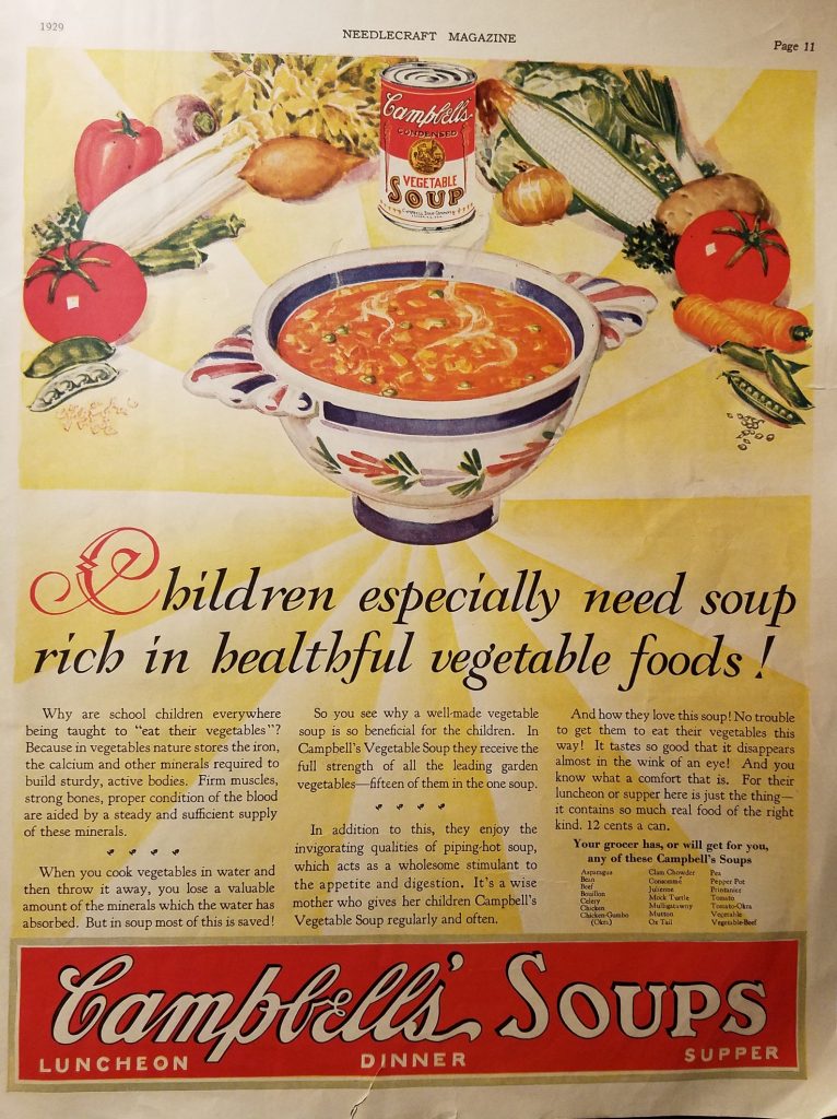 1929 CAMPBELLS SOUP AD Original Soup Advertisement 