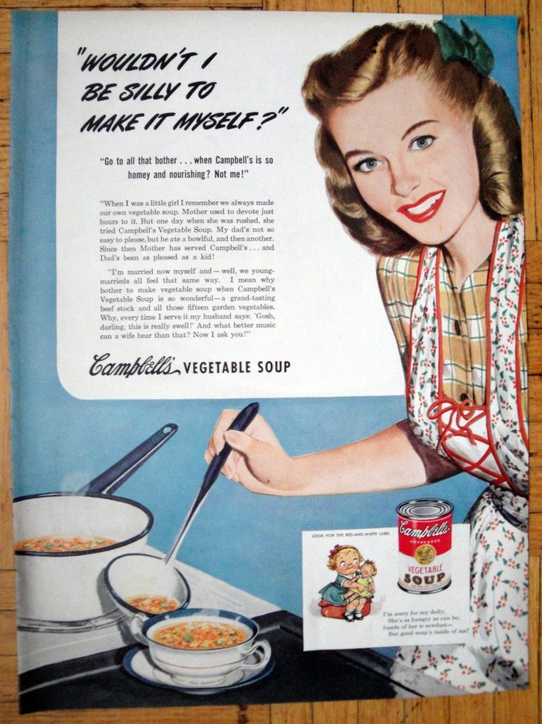 1945 Campbell's Vegetable Soup-Silly To Make Yourself Original 13.5 * 10.5 Magazine Ad